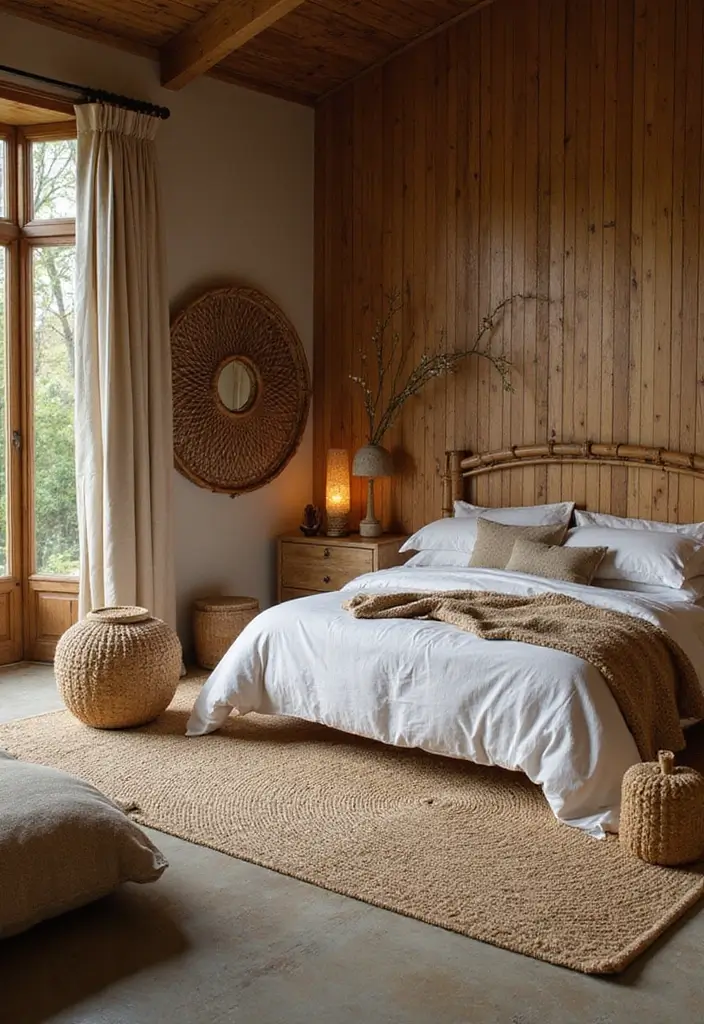 30 Bedroom Decor Tips for a Relaxing Retreat - 1. Embrace Natural Materials