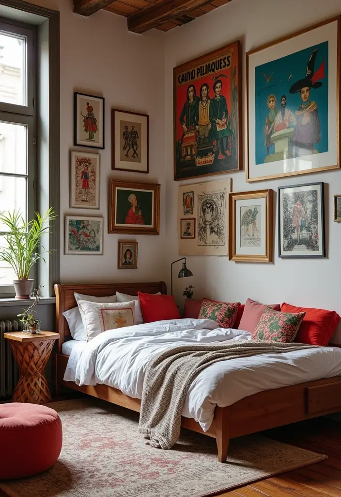 30 Bedroom Ideas for Every Personality - 21. Eclectic Gallery