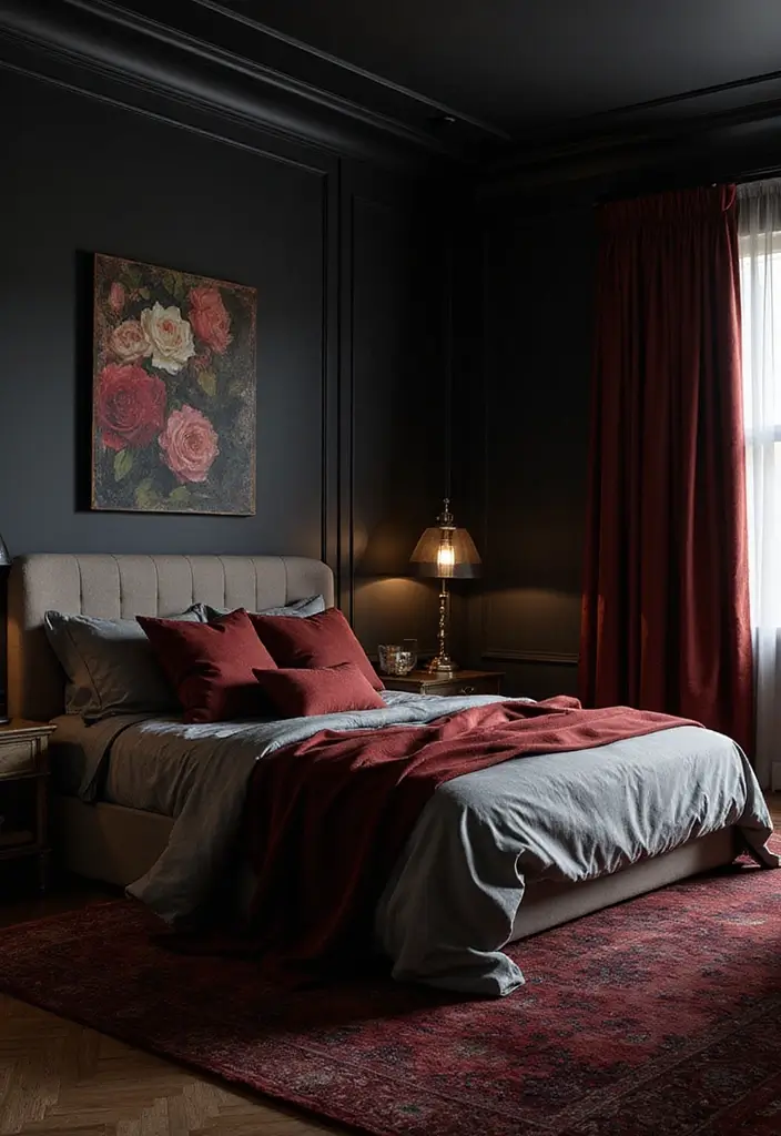 30 Bedroom Ideas for Every Personality - 22. Glamorous Noir