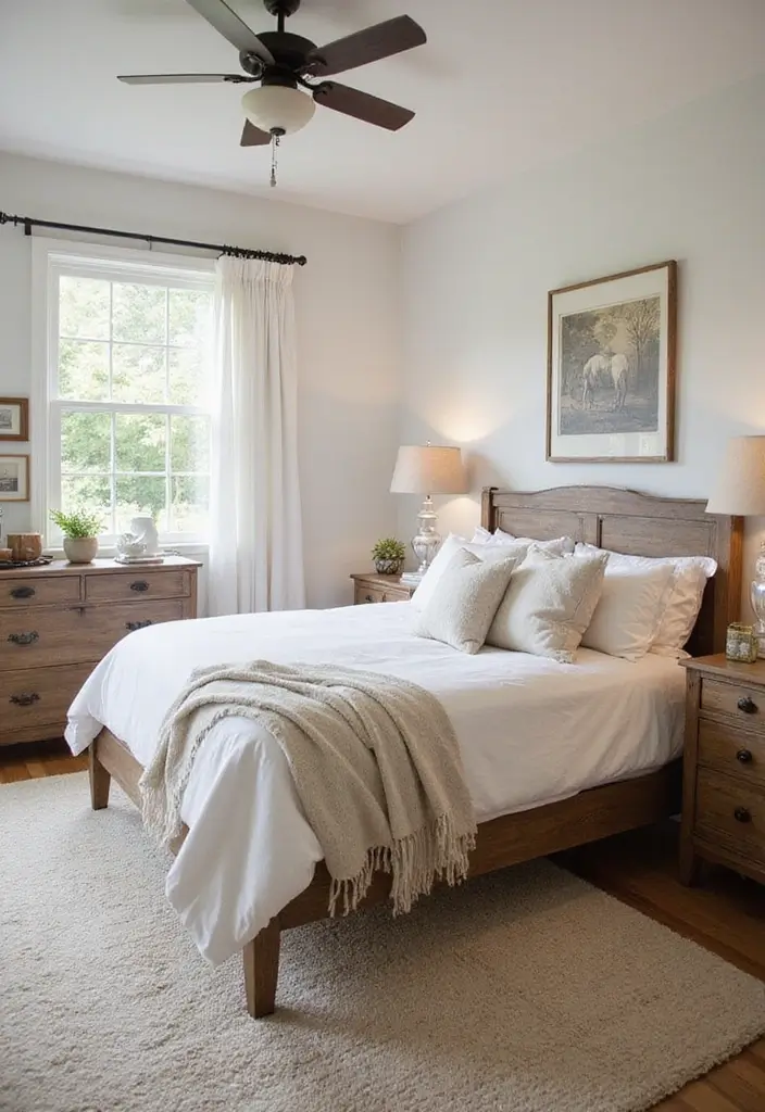 30 Bedroom Ideas for Every Personality - 23. Farmhouse Fresh