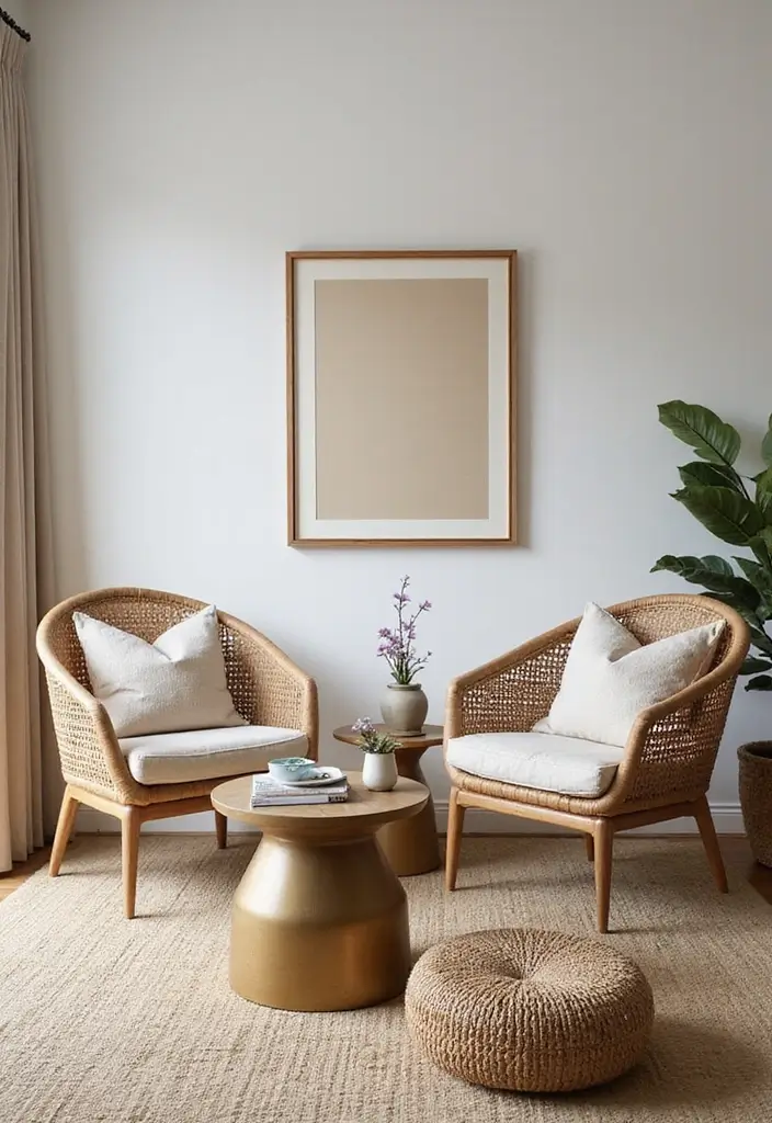 30 Eco-Friendly Living Room Ideas for Modern Families - 17. Natural Fiber Accent Chairs