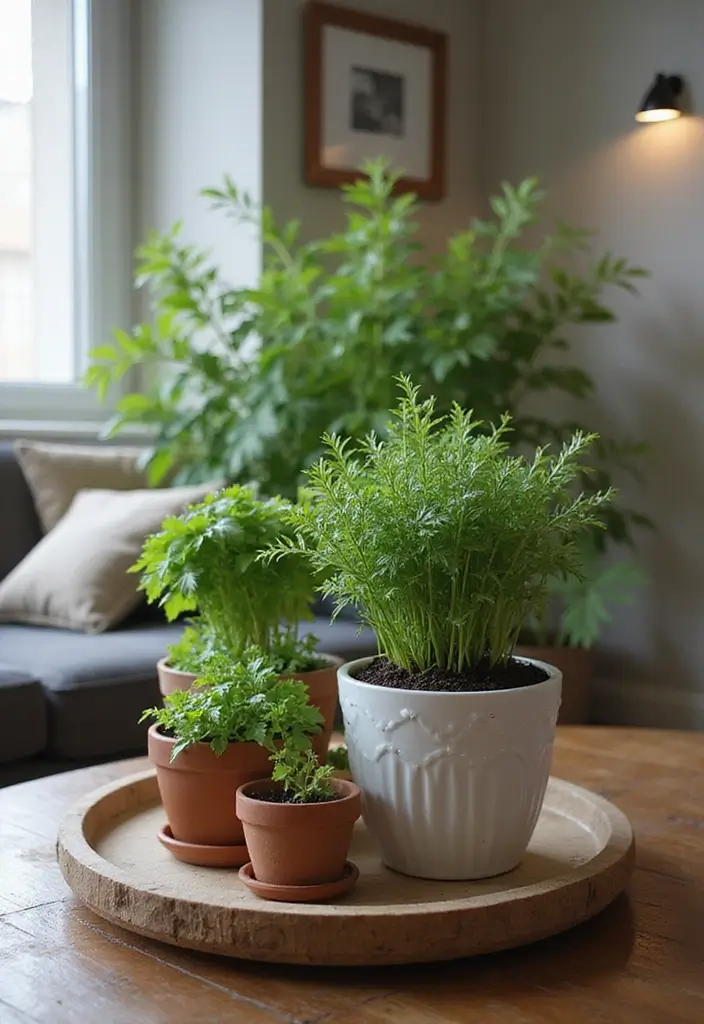 30 Eco-Friendly Living Room Ideas for Modern Families - 18. Indoor Herb Garden
