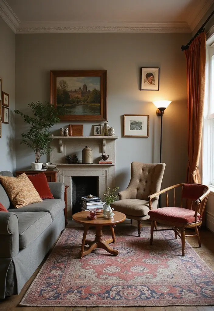 30 Eco-Friendly Living Room Ideas for Modern Families - 7. Vintage Finds