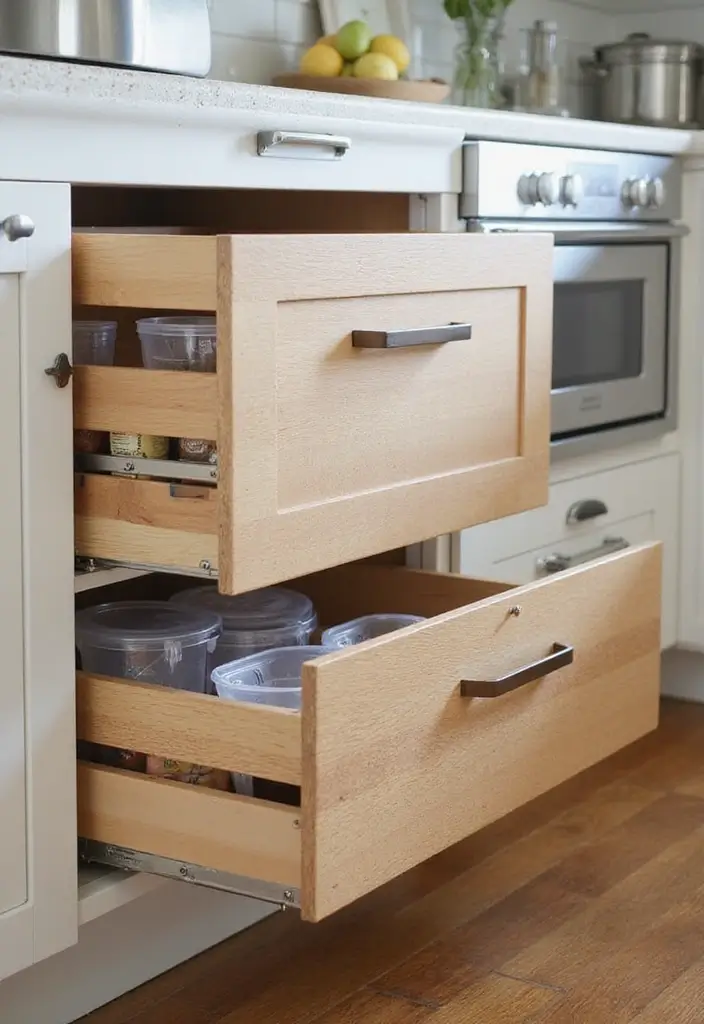 30+ Kitchen Remodel Ideas to Inspire Your Next Renovation - 15. Innovative Drawer Solutions