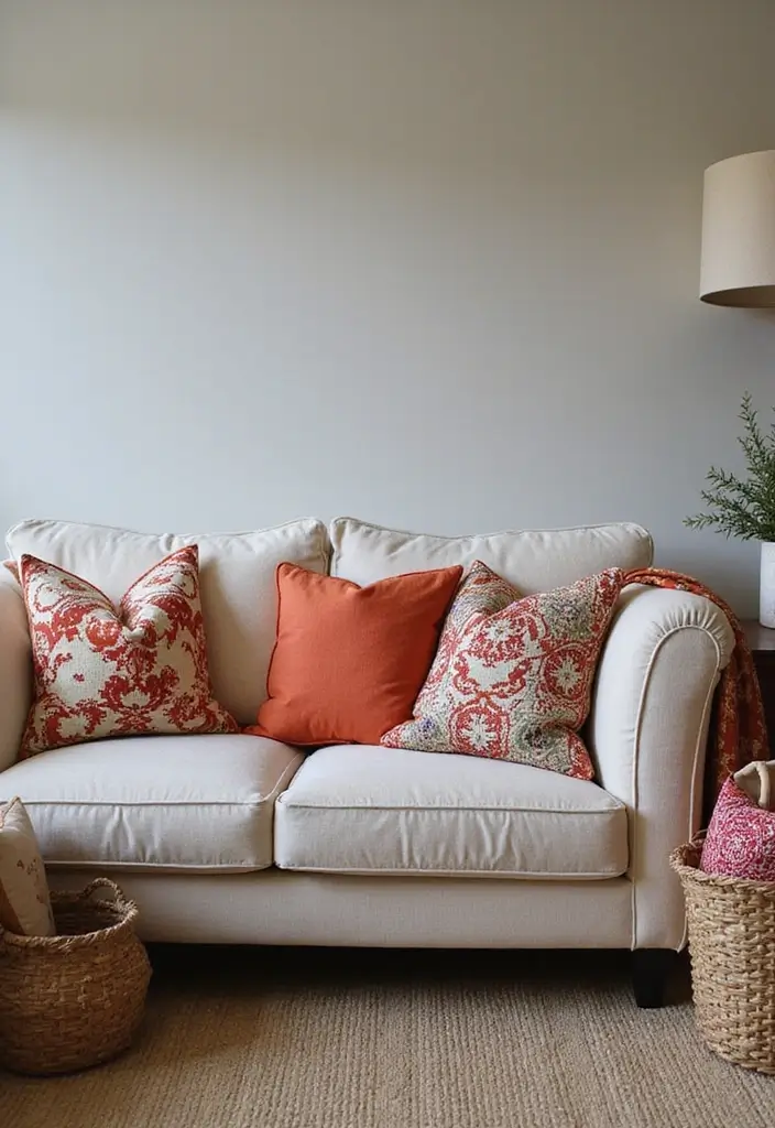30 Small Apartment Ideas for Stylish & Functional Living - 16. Stylish Throw Pillows