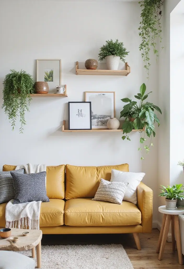 30 Small Apartment Ideas for Stylish & Functional Living - 20. Decorative Wall Ledges