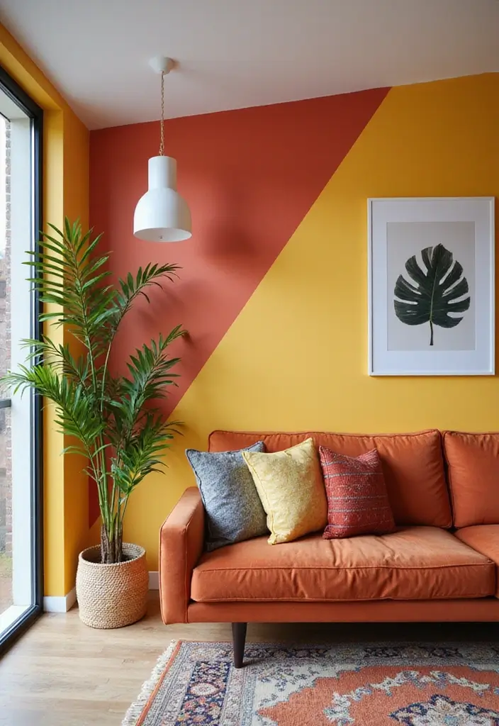 30 Small Apartment Ideas for Stylish & Functional Living - 28. Colorful Accent Walls