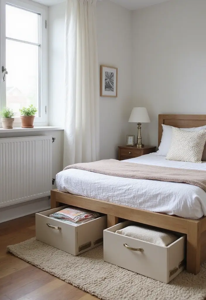 30 Small Apartment Ideas for Stylish & Functional Living - 8. Under-Bed Storage Solutions