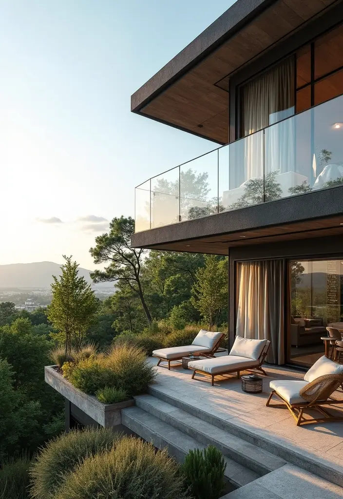 31+ Modern Balcony Railing Designs for a Stylish Upgrade - 12. Retractable Glass Railings