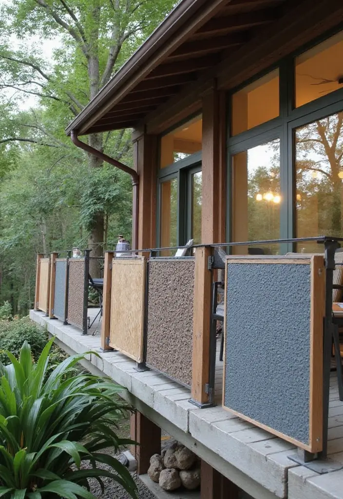 31+ Modern Balcony Railing Designs for a Stylish Upgrade - 19. Textured Panel Railings