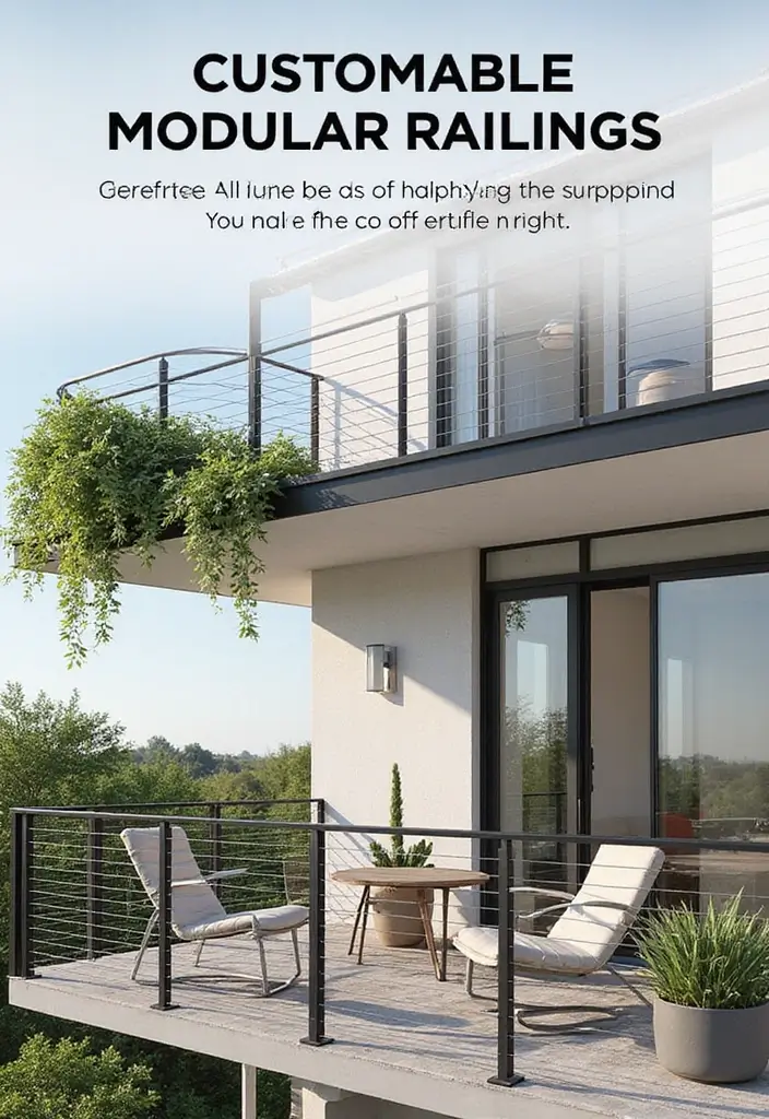 31+ Modern Balcony Railing Designs for a Stylish Upgrade - 21. Customizable Modular Railings