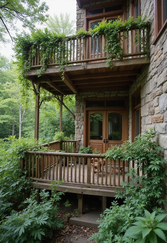 31+ Modern Balcony Railing Designs for a Stylish Upgrade - 31. Nature-integrated Railings