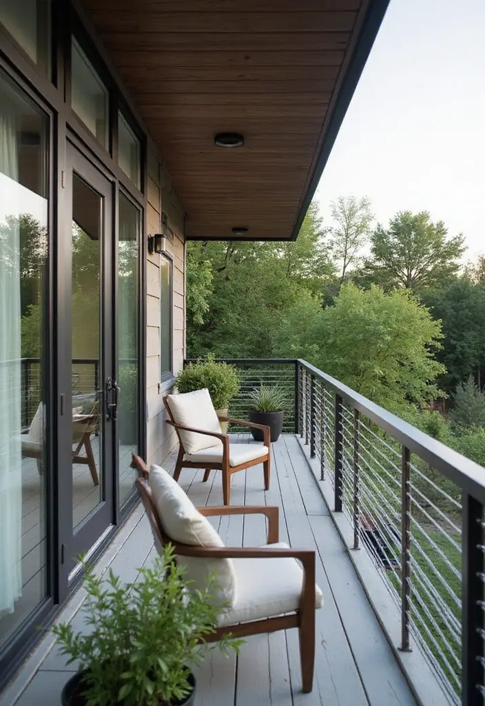 31+ Modern Balcony Railing Designs for a Stylish Upgrade - 4. Cable Railing System