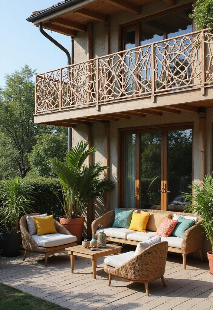 31+ Modern Balcony Railing Designs for a Stylish Upgrade - 9. Geometric Pattern Railings