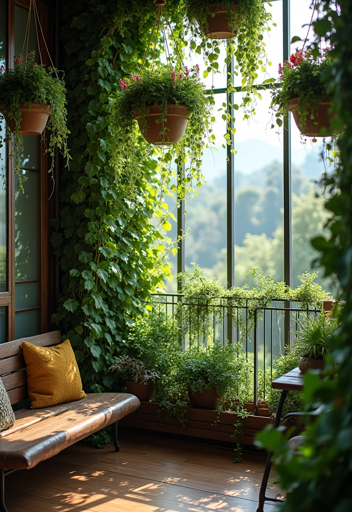 32+ Balcony Decor Ideas to Create Your Outdoor Oasis - 24. Hanging Garden