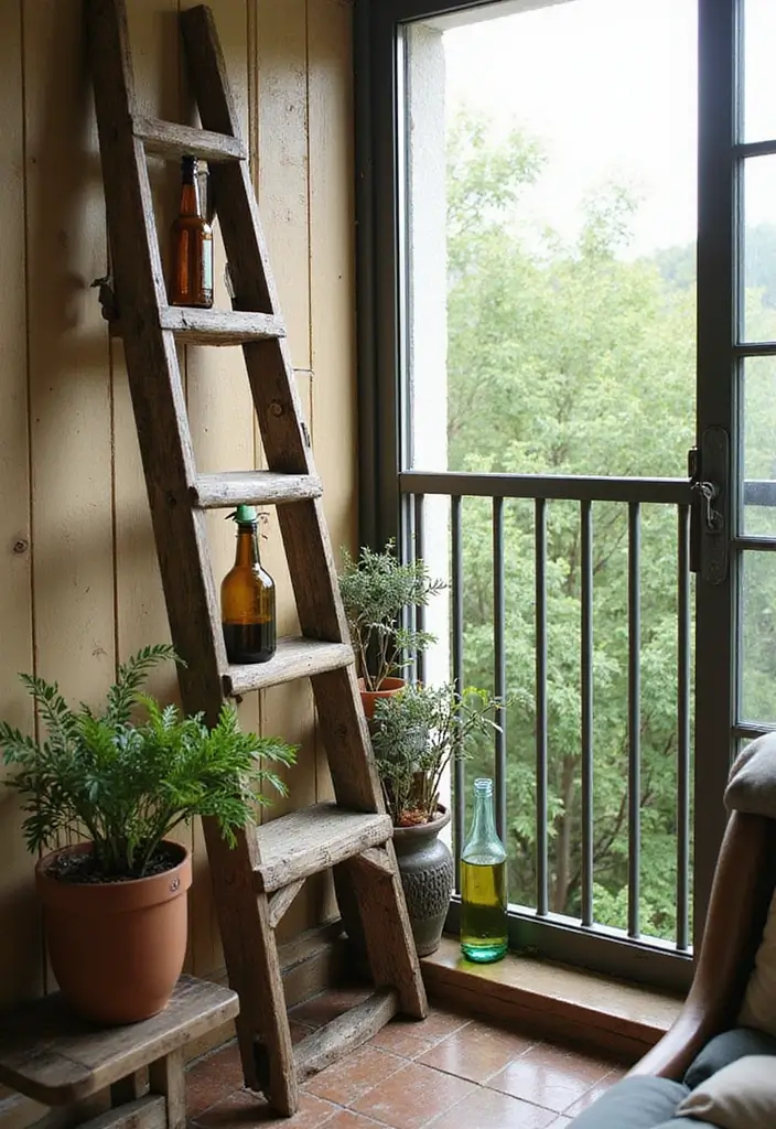 32+ Balcony Decor Ideas to Create Your Outdoor Oasis - 25. Recycled Decor