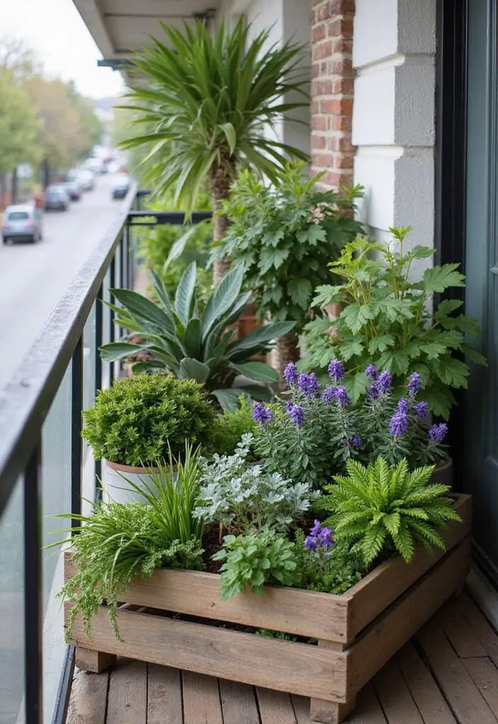 32+ Balcony Decor Ideas to Create Your Outdoor Oasis - 30. Decorative Crate Garden