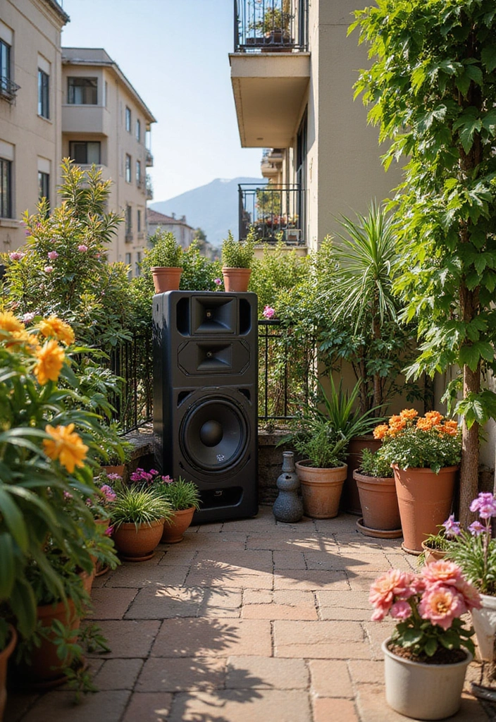 32+ Balcony Decor Ideas to Create Your Outdoor Oasis - 32. Outdoor Music System