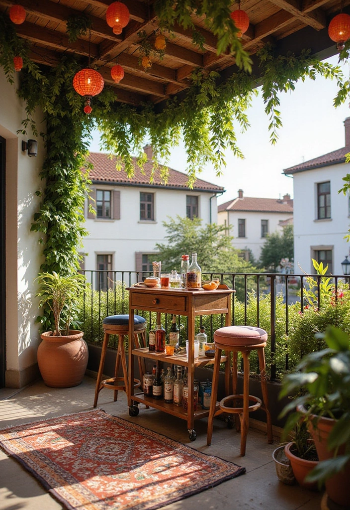 32+ Balcony Decor Ideas to Create Your Outdoor Oasis - 8. Balcony Bar