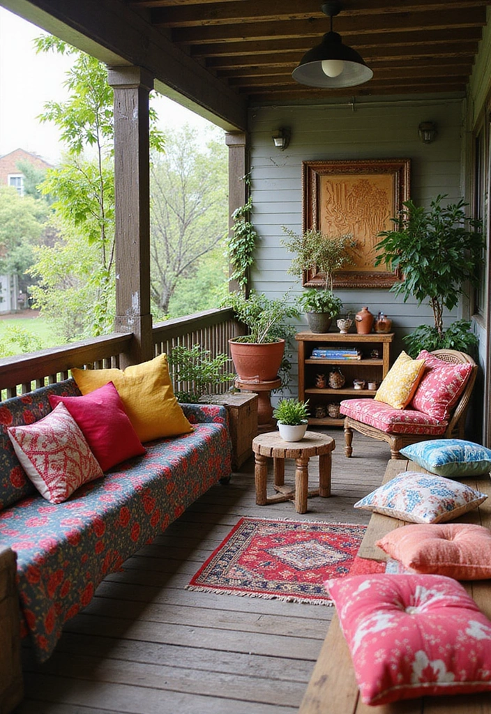 33+ Balcony Decoration Tips for Small and Large Spaces - 14. Use of Colorful Accessories
