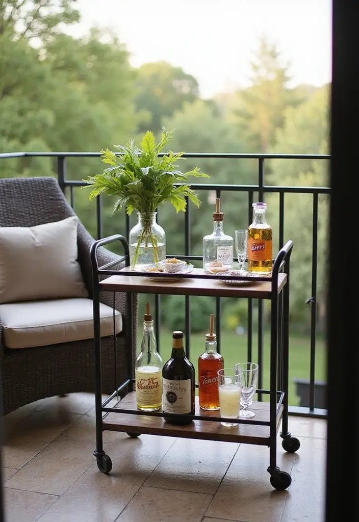 33+ Balcony Decoration Tips for Small and Large Spaces - 16. Create a Mini Bar