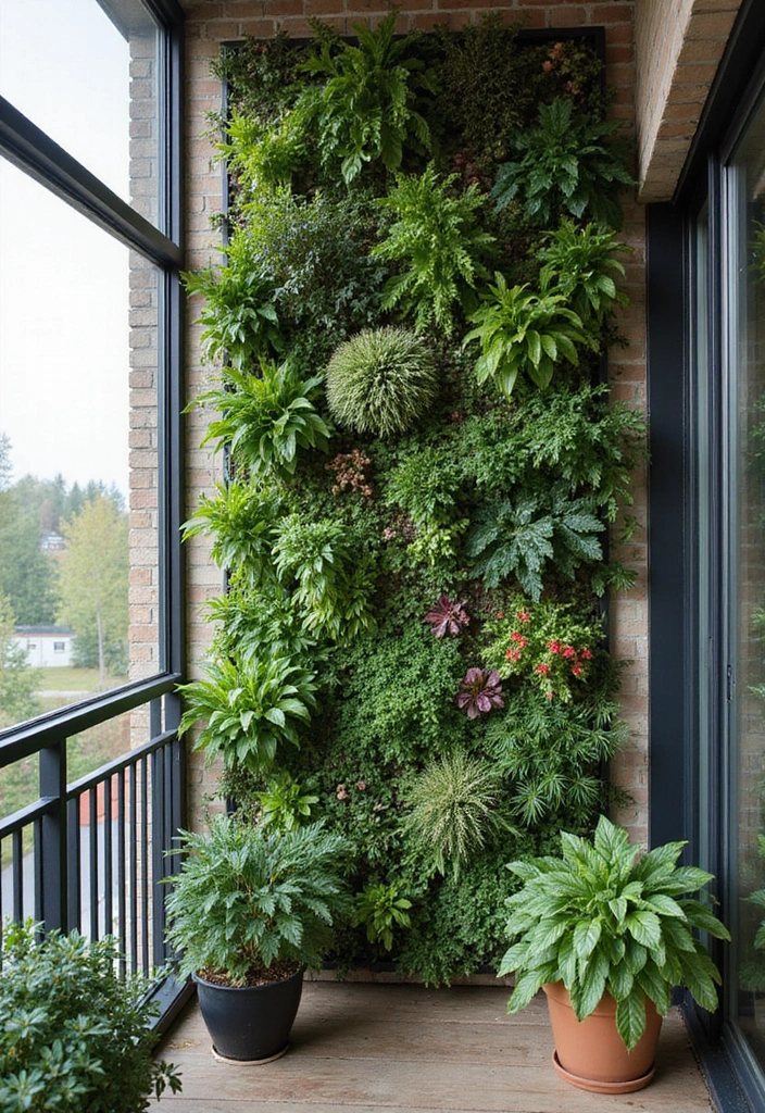33+ Balcony Decoration Tips for Small and Large Spaces - 18. Green Wall Installations