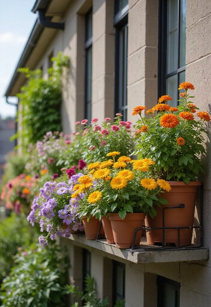 33+ Balcony Decoration Tips for Small and Large Spaces - 19. Seasonal Flowers and Blooms