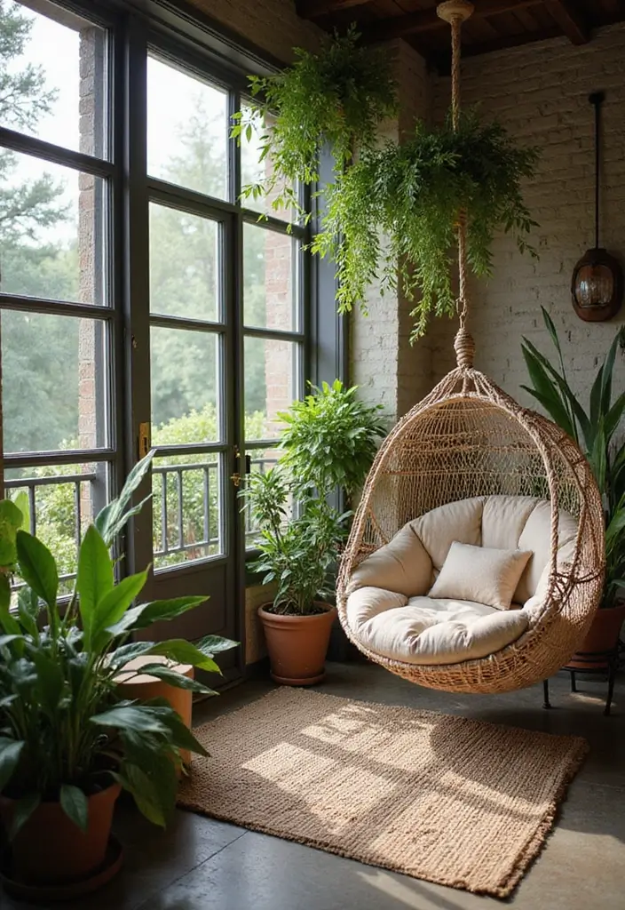 33+ Balcony Decoration Tips for Small and Large Spaces - 22. Add a Hammock or Swing Chair