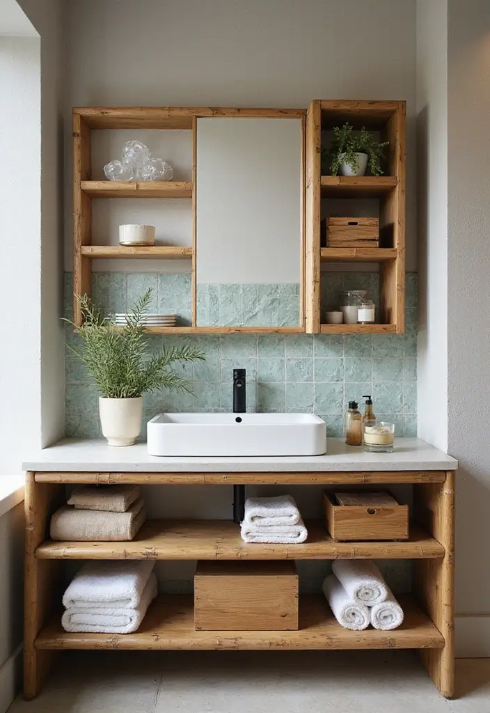 34+ Beautiful Bathroom Ideas for a Spa-Like Retreat - 1. Organic Material Accents