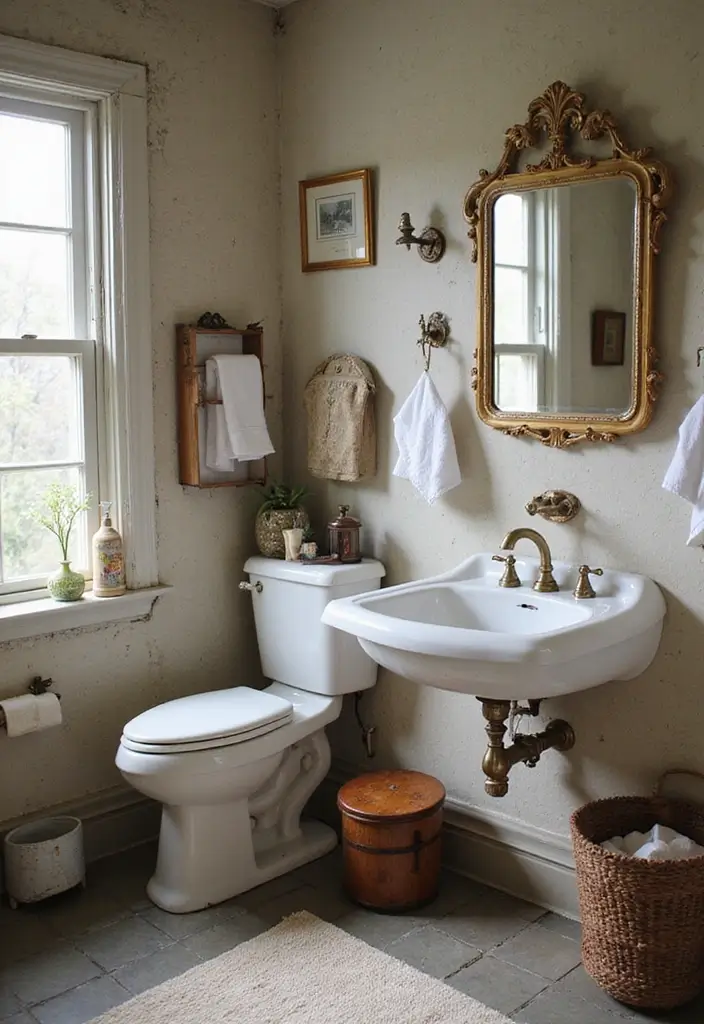 34+ Beautiful Bathroom Ideas for a Spa-Like Retreat - 11. Vintage Touches