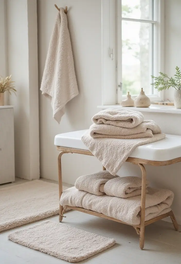 34+ Beautiful Bathroom Ideas for a Spa-Like Retreat - 13. Textured Linens
