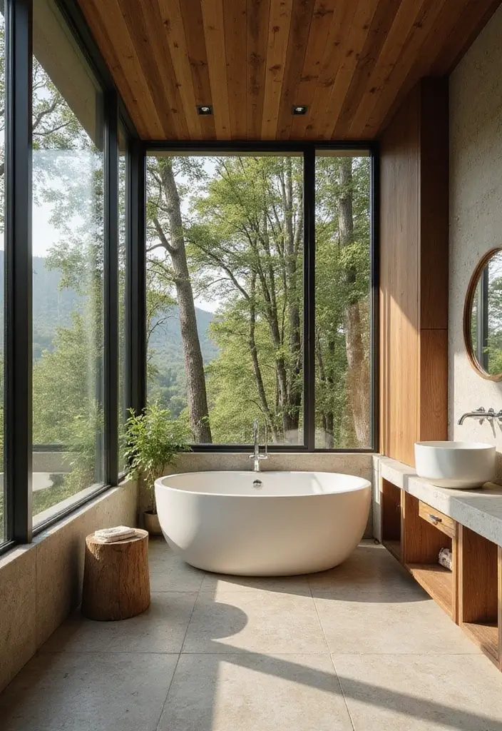 34+ Beautiful Bathroom Ideas for a Spa-Like Retreat - 18. Harmony with Nature
