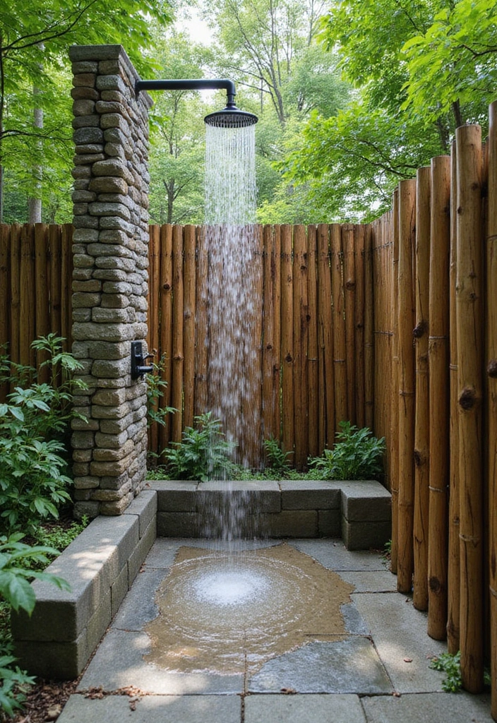 34+ Beautiful Bathroom Ideas for a Spa-Like Retreat - 21. Outdoor Showers