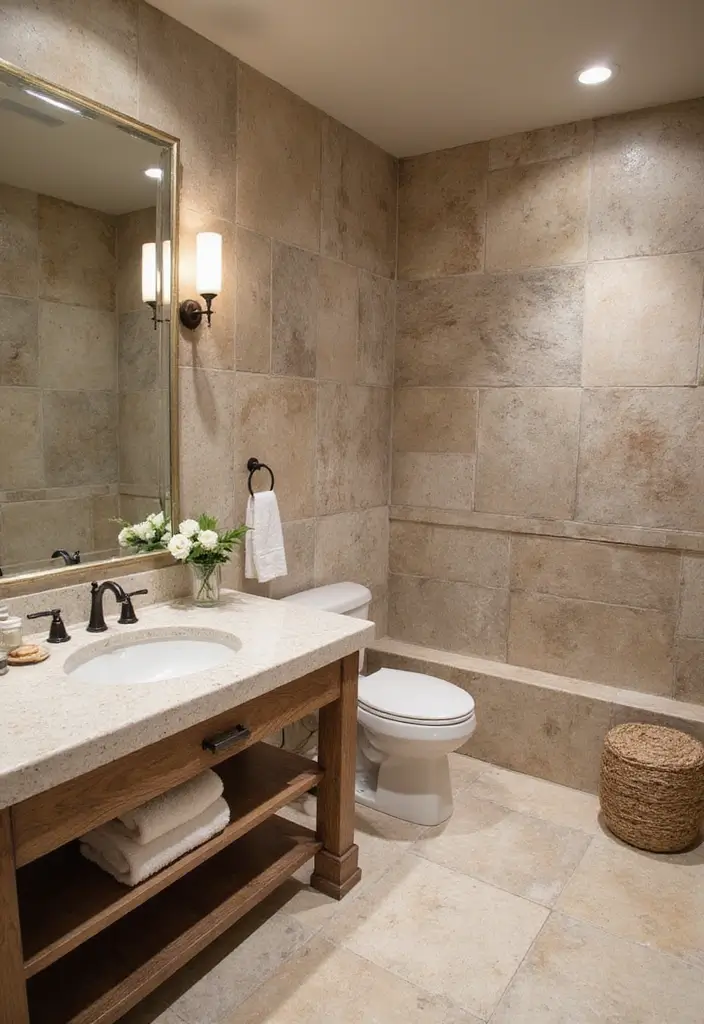34+ Beautiful Bathroom Ideas for a Spa-Like Retreat - 23. Natural Stone Features