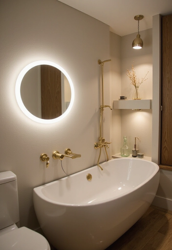 34+ Beautiful Bathroom Ideas for a Spa-Like Retreat - 27. Customized Lighting