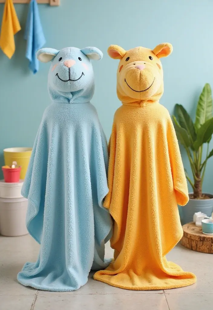 35+ Best Bathroom Towels for Comfort and Style - 15. Plush Hooded Towels for Kids