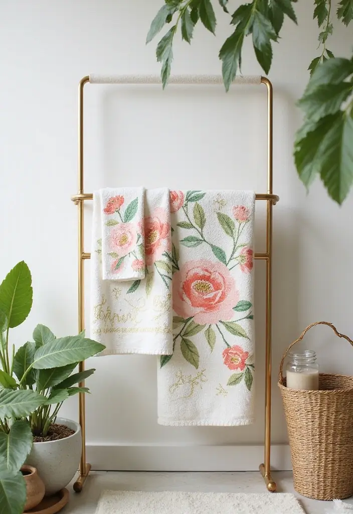 35+ Best Bathroom Towels for Comfort and Style - 30. Floral Print Towels