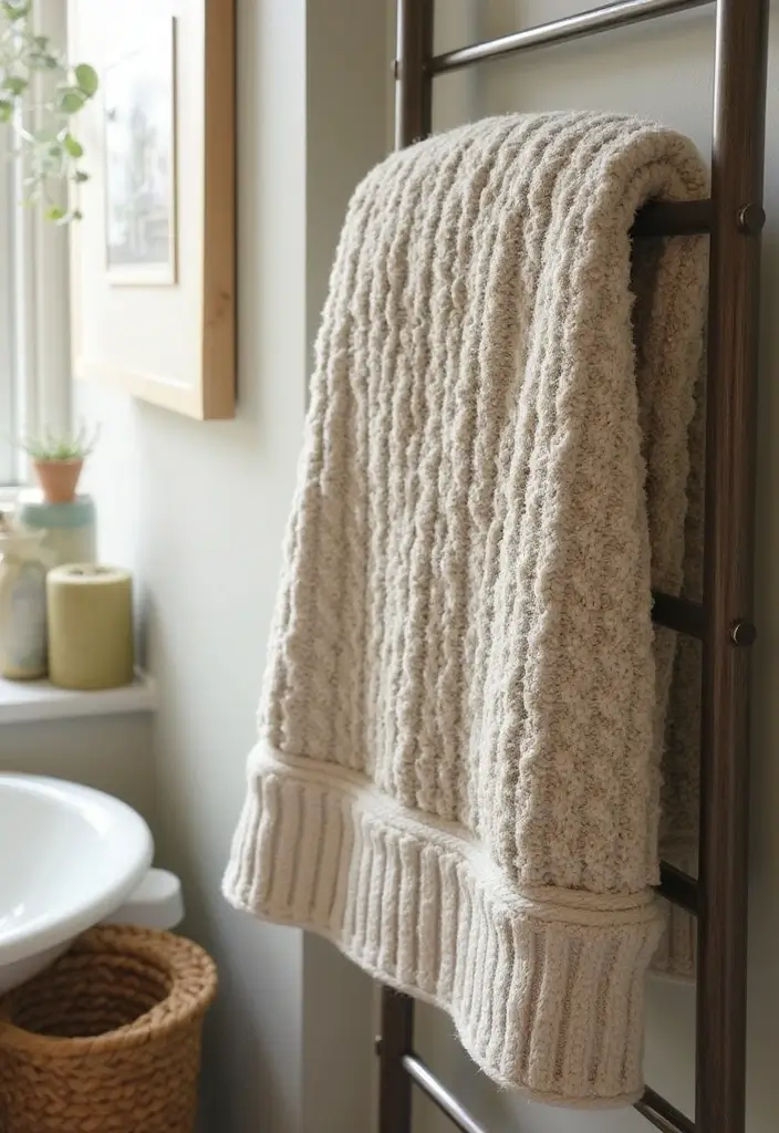 35+ Best Bathroom Towels for Comfort and Style - 32. Textured Knit Towels