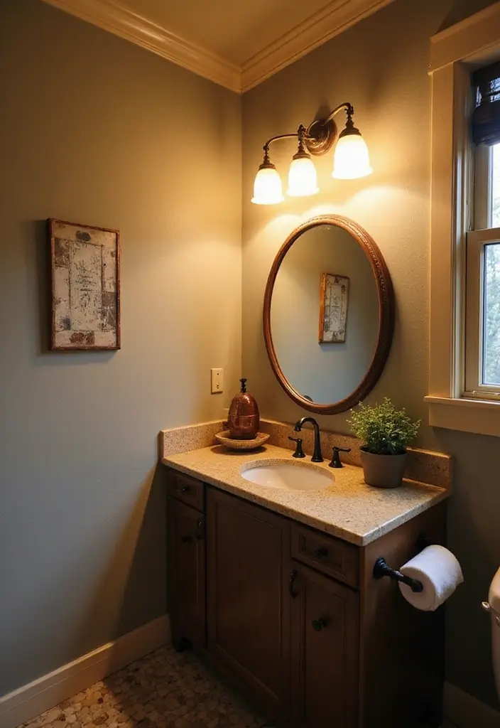 37+ Brilliant Bathroom Lighting Ideas to Brighten Your Day - 25. Vintage-Style Lighting