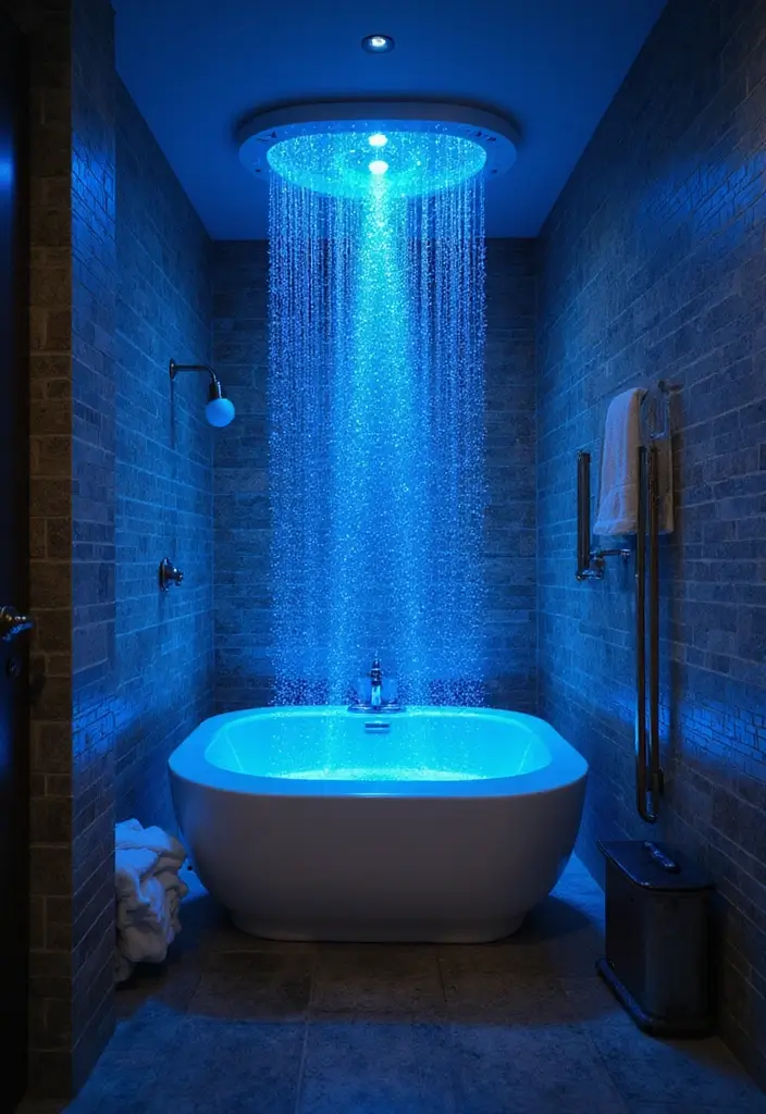37+ Brilliant Bathroom Lighting Ideas to Brighten Your Day - 27. Eco-Friendly Fiber Optic Lighting