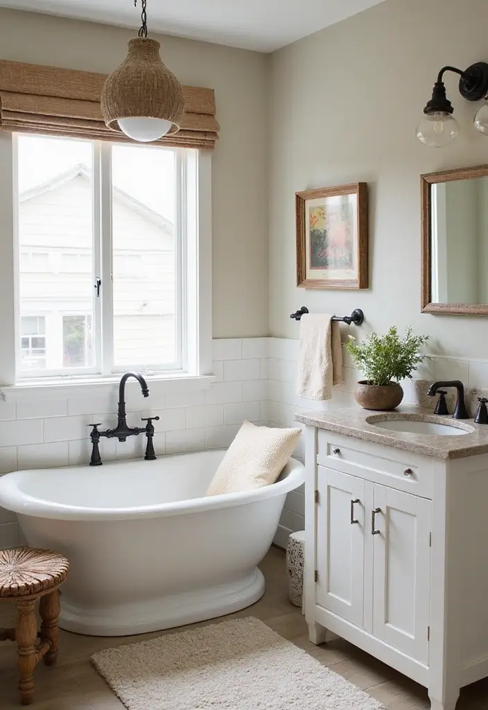 37+ Brilliant Bathroom Lighting Ideas to Brighten Your Day - 30. Rustic Farmhouse Lights