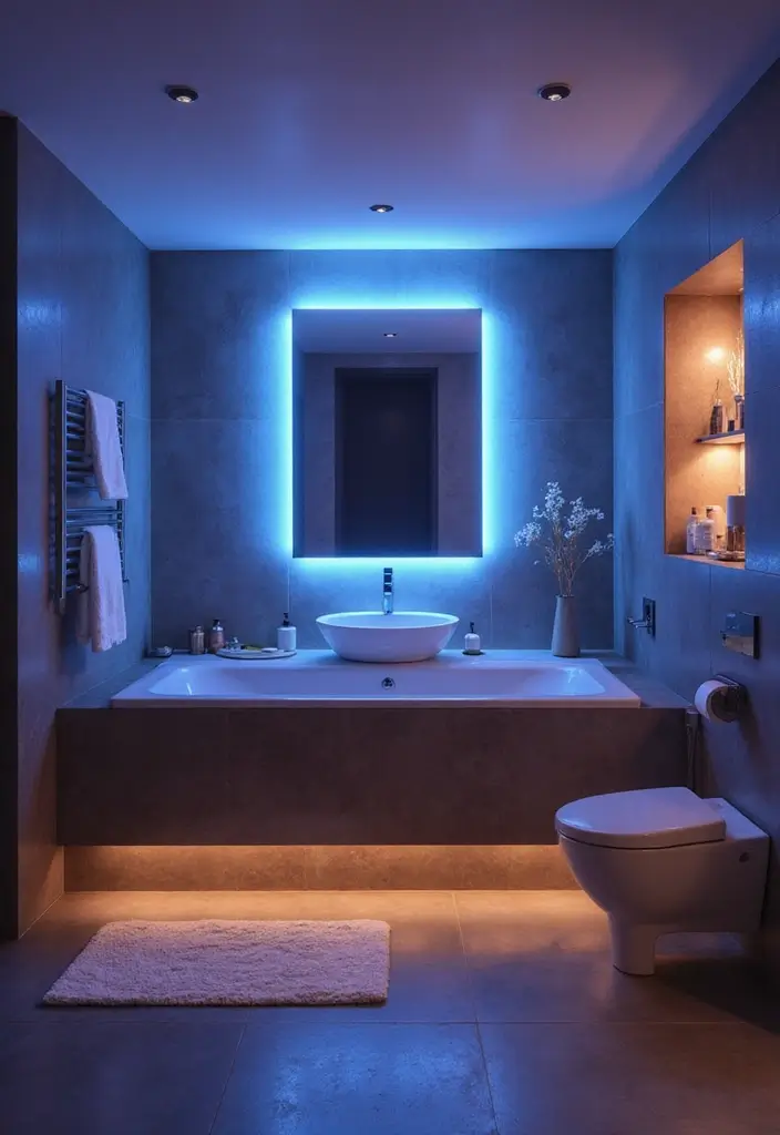 37+ Brilliant Bathroom Lighting Ideas to Brighten Your Day - 35. Mood Lighting Options