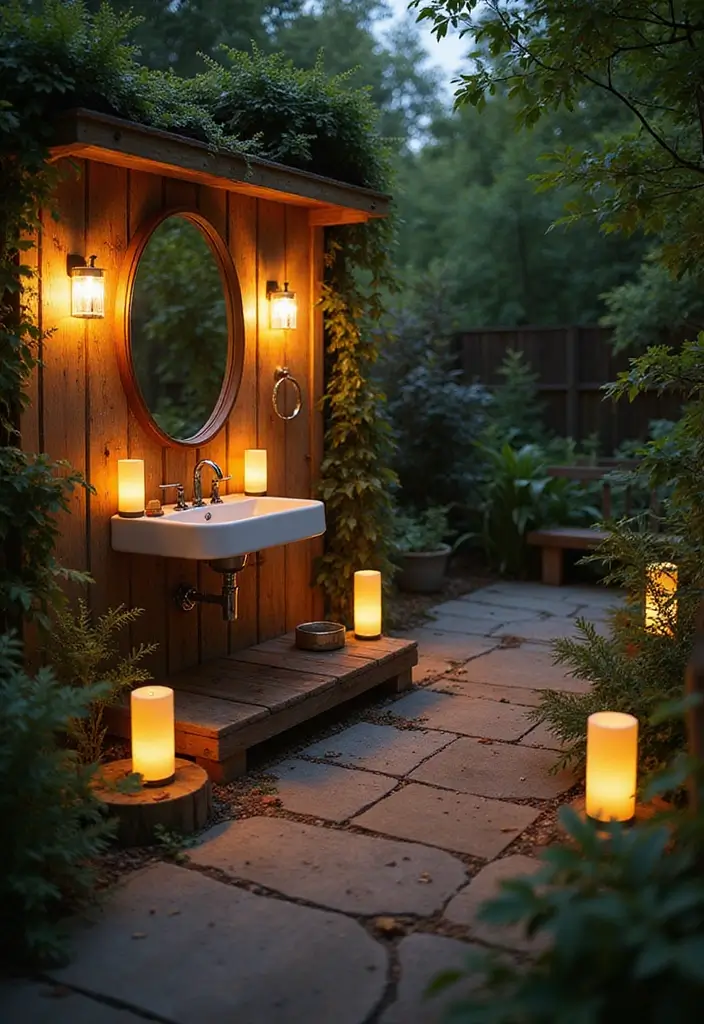 37+ Brilliant Bathroom Lighting Ideas to Brighten Your Day - 5. Solar-Powered Outdoor Lights