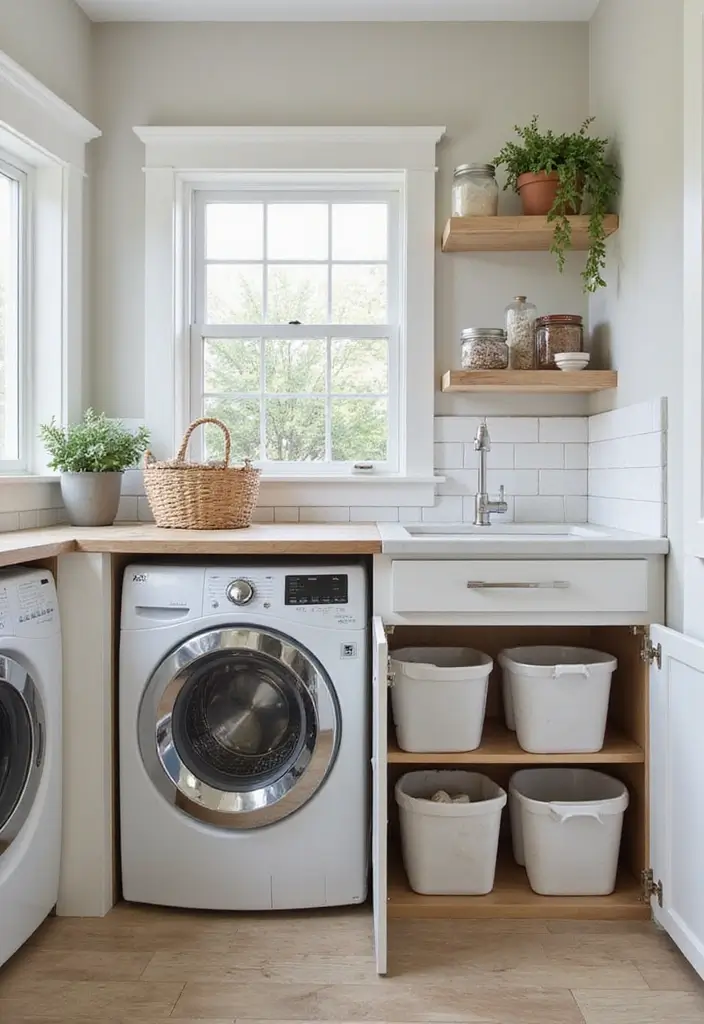 38+ Laundry Room Shelving Ideas for Smart Storage - 13. Under-Sink Storage Solutions