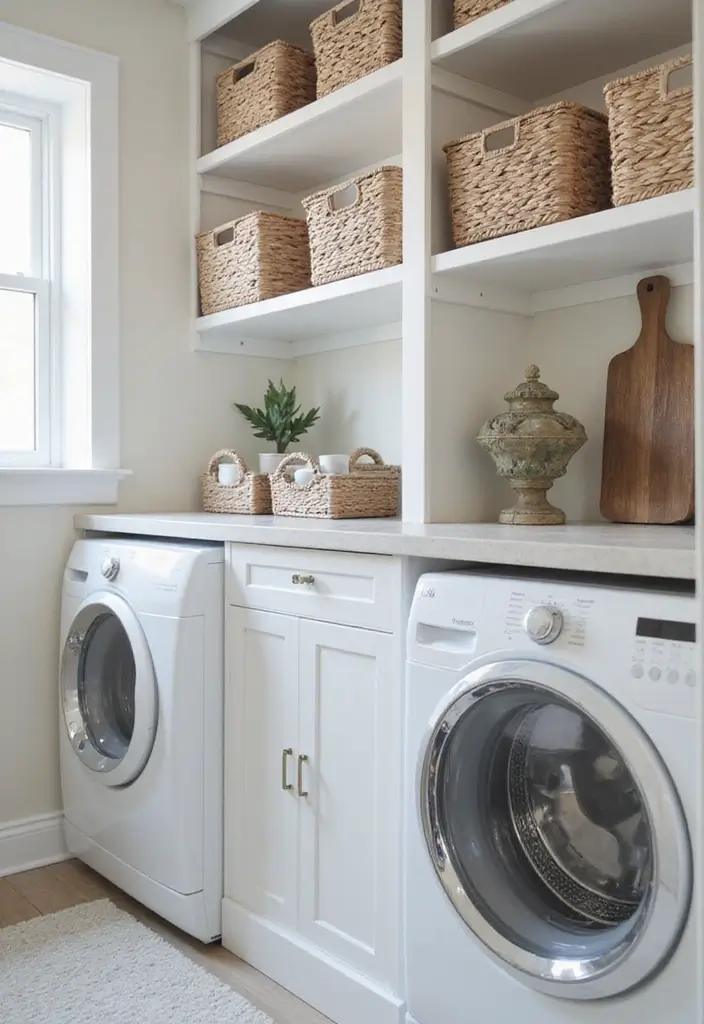 38+ Laundry Room Shelving Ideas for Smart Storage - 18. Shelf Dividers for Easy Organization
