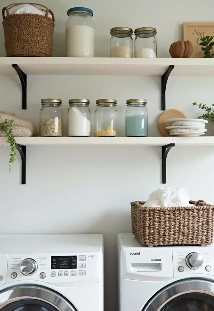 39+ IKEA Laundry Room Hacks for Organization and Style - 1. Floating Shelves for Maximal Space
