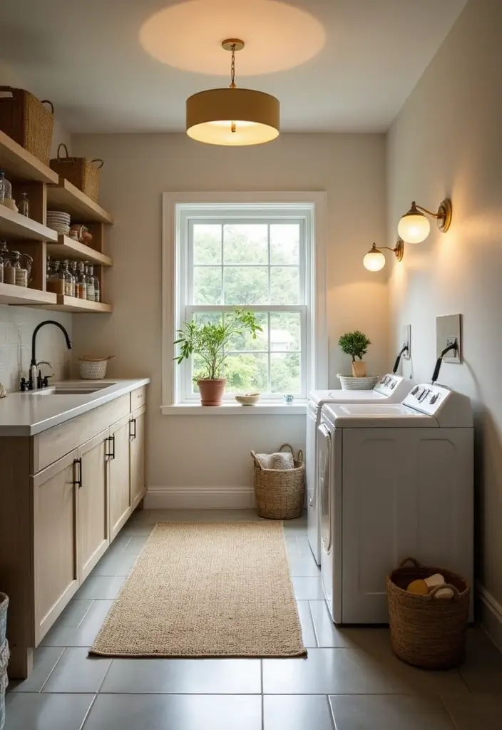 39+ IKEA Laundry Room Hacks for Organization and Style - 23. Bright Lighting for Effect