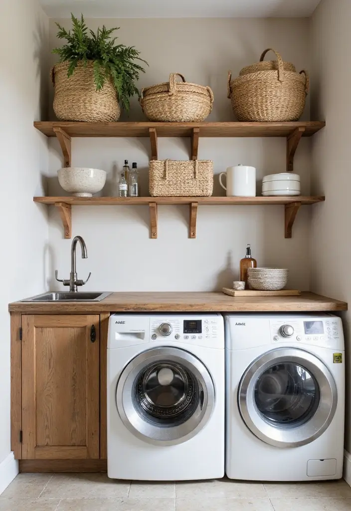39+ IKEA Laundry Room Hacks for Organization and Style - 35. Use of Natural Materials