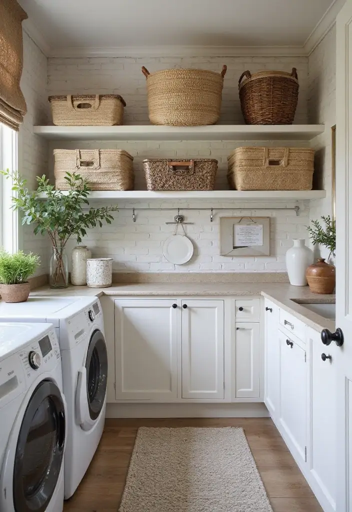 39+ IKEA Laundry Room Hacks for Organization and Style - 7. Decorative Storage Baskets