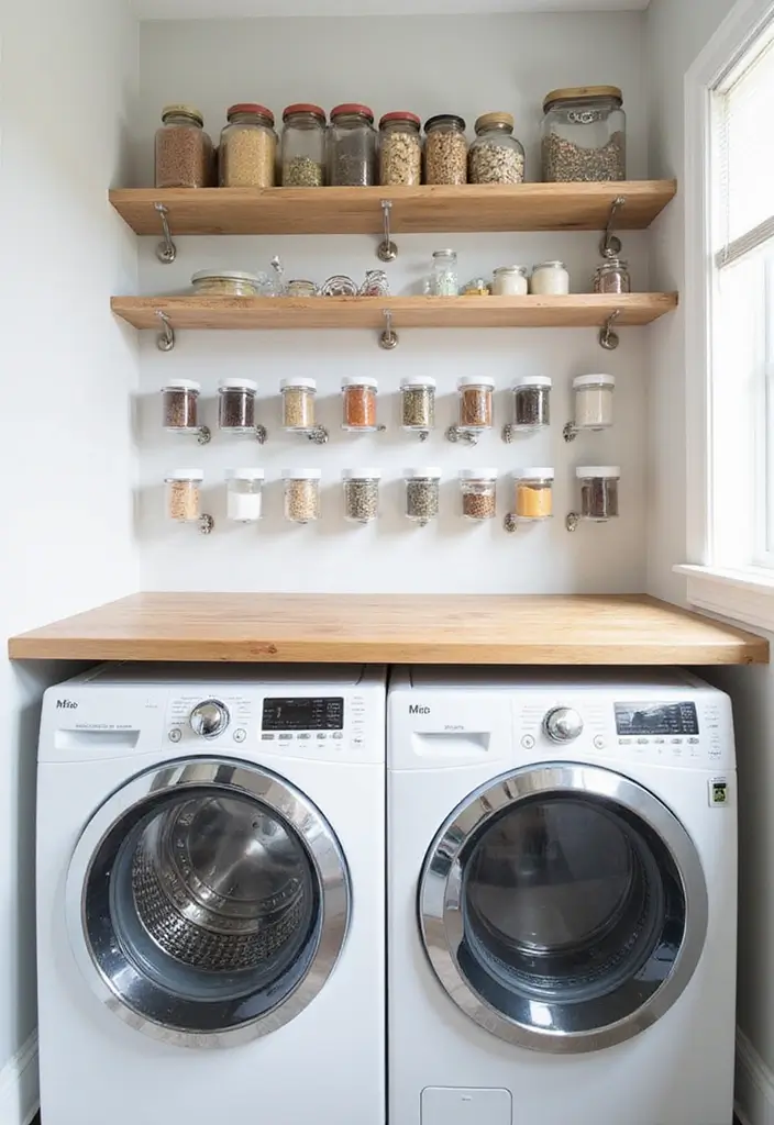 40+ Creative Laundry Room Decor Ideas You’ll Want to Try - 16. Magnetic Spice Racks